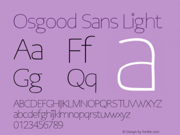 Osgood Sans Light Version 1.30 June 14, 2016 Font Sample