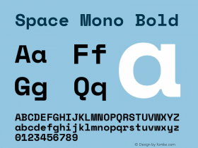 Space Mono Bold Version 1.000; ttfautohint (v1.4.1) Font Sample