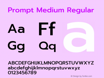 Prompt Medium Regular Version 1.000 Font Sample