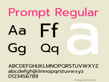 Prompt Regular Version 1.000 Font Sample