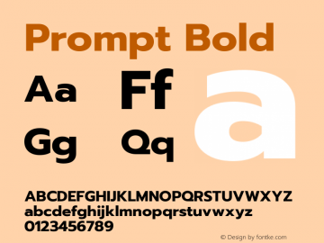 Prompt Bold Version 1.000 Font Sample