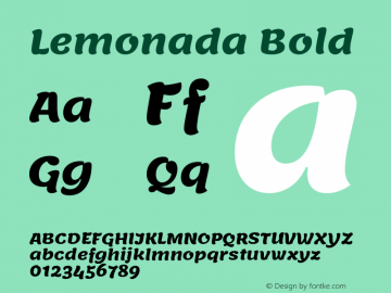 Lemonada Bold Version 3.006;PS 003.006;hotconv 1.0.88;makeotf.lib2.5.64775 Font Sample