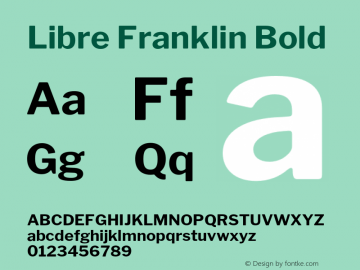 Libre Franklin Bold Version 1.003;PS 001.003;hotconv 1.0.88;makeotf.lib2.5.64775 Font Sample