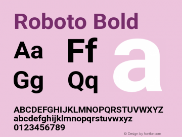 Roboto Bold Version 2.133; 2016图片样张