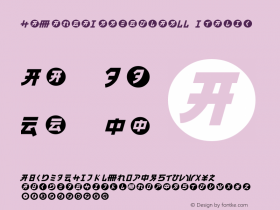 HaMangaIrregularLL Italic Version 001.000 Font Sample