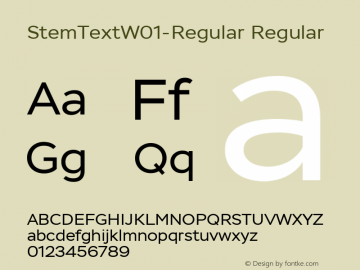 StemTextW01-Regular Regular Version 1.00 Font Sample