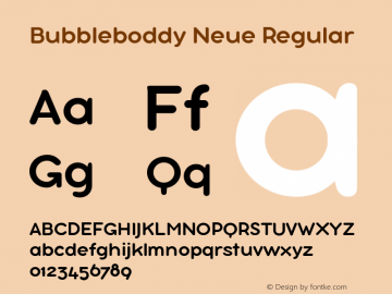 Bubbleboddy Neue Regular Version 1.000 Font Sample