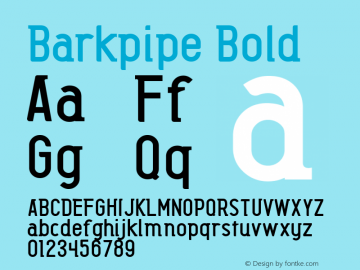 Barkpipe Bold Macromedia Fontographer 4.1.5 27/8/56图片样张