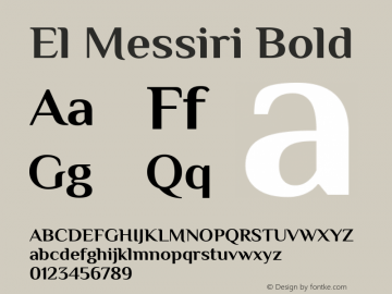 El Messiri Bold Version 2.007 Font Sample