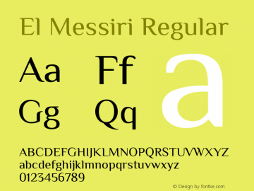 El Messiri Regular Version 2.007 Font Sample