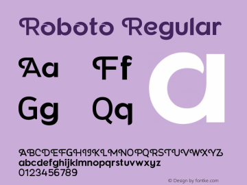 Roboto Regular Version 1.00 June 14, 2016, initial release Font Sample