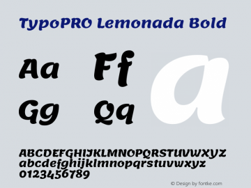 TypoPRO Lemonada Bold Version 3.006;PS 003.006;hotconv 1.0.88;makeotf.lib2.5.64775 Font Sample