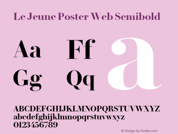 Le Jeune Poster Web Semibold Version 1.1 2016 Font Sample
