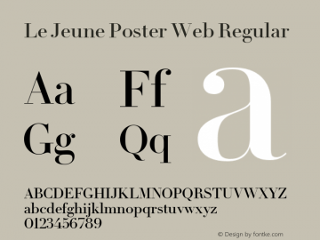 Le Jeune Poster Web Regular Version 1.1 2016 Font Sample