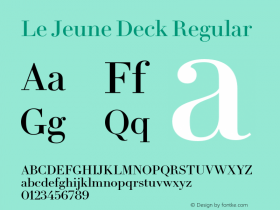 Le Jeune Deck Regular Version 1.1 2016 Font Sample