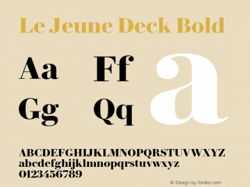 Le Jeune Deck Bold Version 1.1 2016 Font Sample