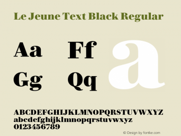 Le Jeune Text Black Regular Version 1.1 2016图片样张