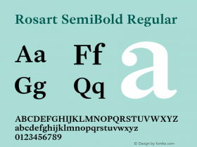 Rosart SemiBold Regular Version 1.001; ttfautohint (v1.4.1) Font Sample