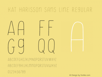KAT Harisson Sans Line Regular Unknown Font Sample