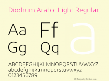 Diodrum Arabic Light Regular Version 1.002;PS 1.0;hotconv 1.0.88;makeotf.lib2.5.647800图片样张