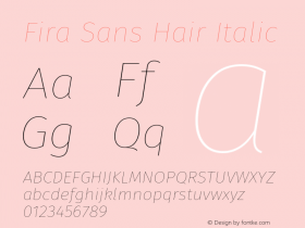 Fira Sans Hair Italic Version 4.106图片样张