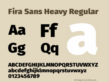 Fira Sans Heavy Regular Version 4.106 Font Sample