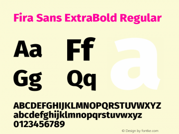 Fira Sans ExtraBold Regular Version 4.106图片样张