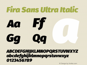 Fira Sans Ultra Italic Version 4.106 Font Sample