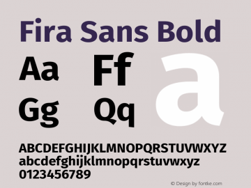 Fira Sans Bold Version 4.106 Font Sample