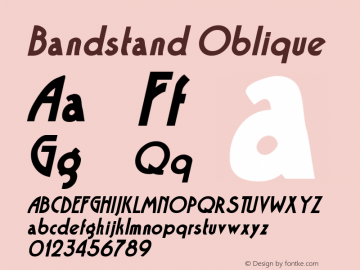 Bandstand Oblique Rev. 003.000 Font Sample