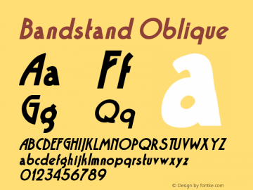Bandstand Oblique Rev. 003.000 Font Sample