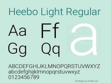 Heebo Light Regular Version 2.002 Font Sample