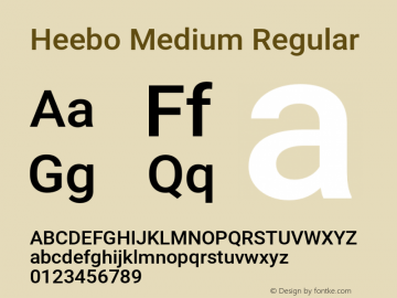 Heebo Medium Regular Version 2.002;PS 002.002;hotconv 1.0.88;makeotf.lib2.5.64775图片样张