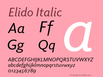Elido Italic Version 2.000图片样张