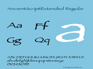 AncientScriptExtended Regular Version 1.00 Font Sample