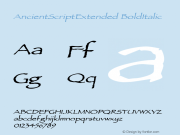 AncientScriptExtended BoldItalic Rev. 003.000 Font Sample