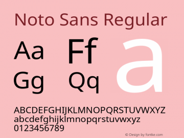 Noto Sans Regular Version 1.04 Font Sample