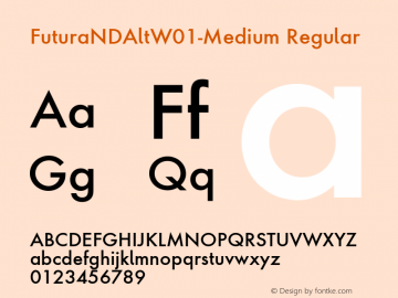 FuturaNDAltW01-Medium Regular Version 2.00 Font Sample