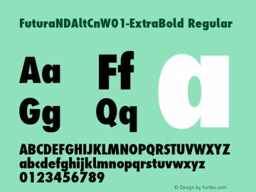 FuturaNDAltCnW01-ExtraBold Regular Version 2.00 Font Sample