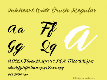 Inkheart Wide Brush Regular Version 1.000 Font Sample