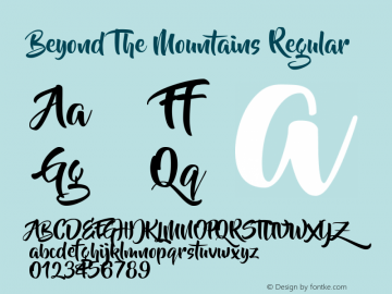 Beyond The Mountains Regular Version 1.000 Font Sample