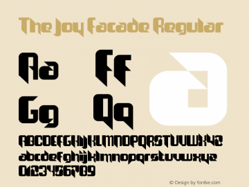 The Joy Facade Regular Version 1.0 Font Sample