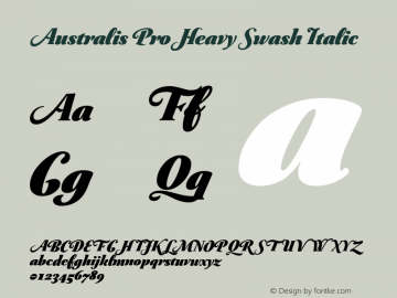 Australis Pro Heavy Swash Italic Version 2.000图片样张