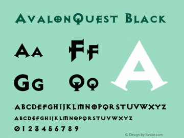 AvalonQuest Black Rev. 003.000 Font Sample
