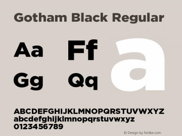 Gotham Black Regular Version 1.200图片样张