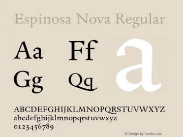 Espinosa Nova Regular Version 1.000 Font Sample