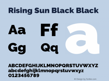 Rising Sun Black Black Version 1.000 Font Sample