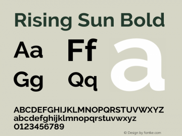 Rising Sun Bold Version 1.000 Font Sample