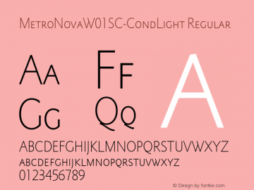 MetroNovaW01SC-CondLight Regular Version 1.10 Font Sample