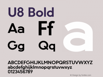 U8 Bold 002.000 Font Sample